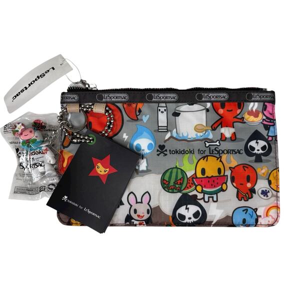 LeSportsac Tokidoki Caramella Pouch Inferno w/ Qee Keychain Rare Retired NWT HTF - Picture 11 of 12